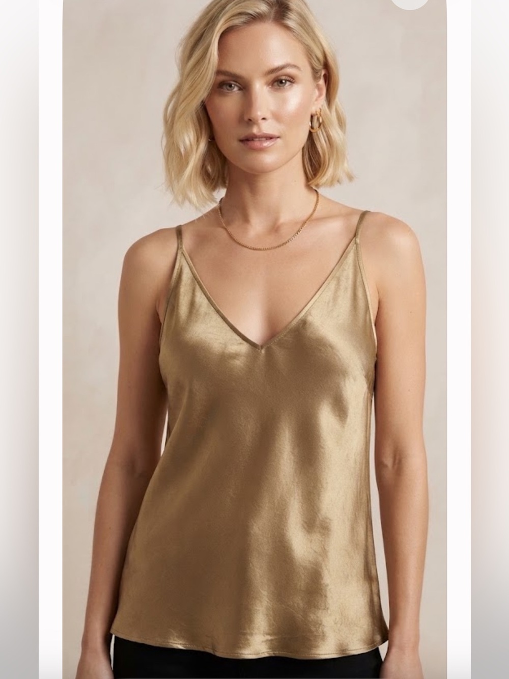 NWT J. Crew 100% SILK CARRIE BRONZE V-Neck Cami~RARE!!